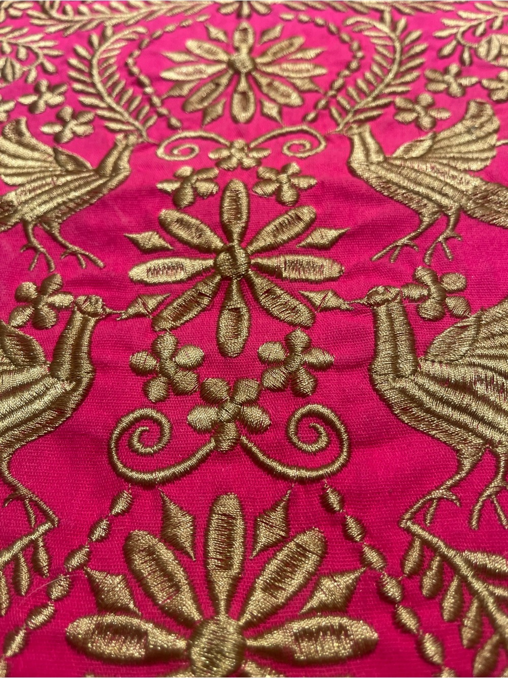 Made in Mexico - Otomi pillowcase - pink and gold - Picture 3 of 9